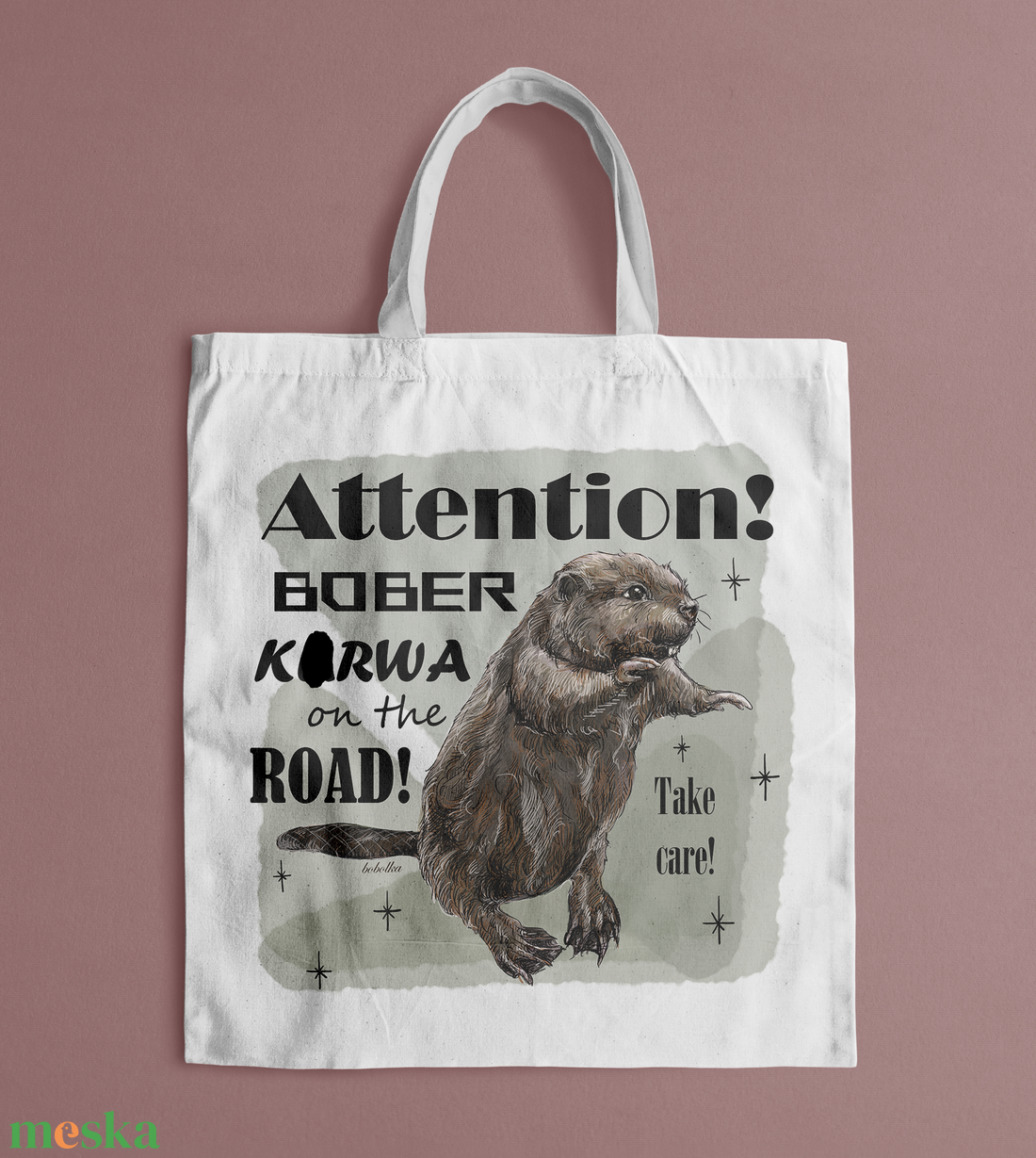Vászontáska "Bober k.rwa" grafikával akciós termékkép 1