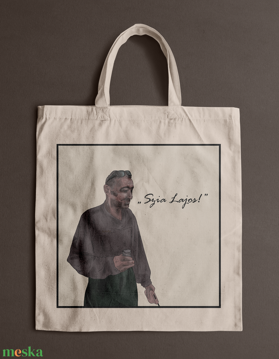 Vászontáska Szia Lajos grafikával - táska & tok - bevásárlás & shopper táska - shopper, textiltáska, szatyor - Meska.hu Vászontáska Szia Lajos grafikával - táska & tok - bevásárlás & shopper táska - shopper, textiltáska, szatyor - Meska.hu