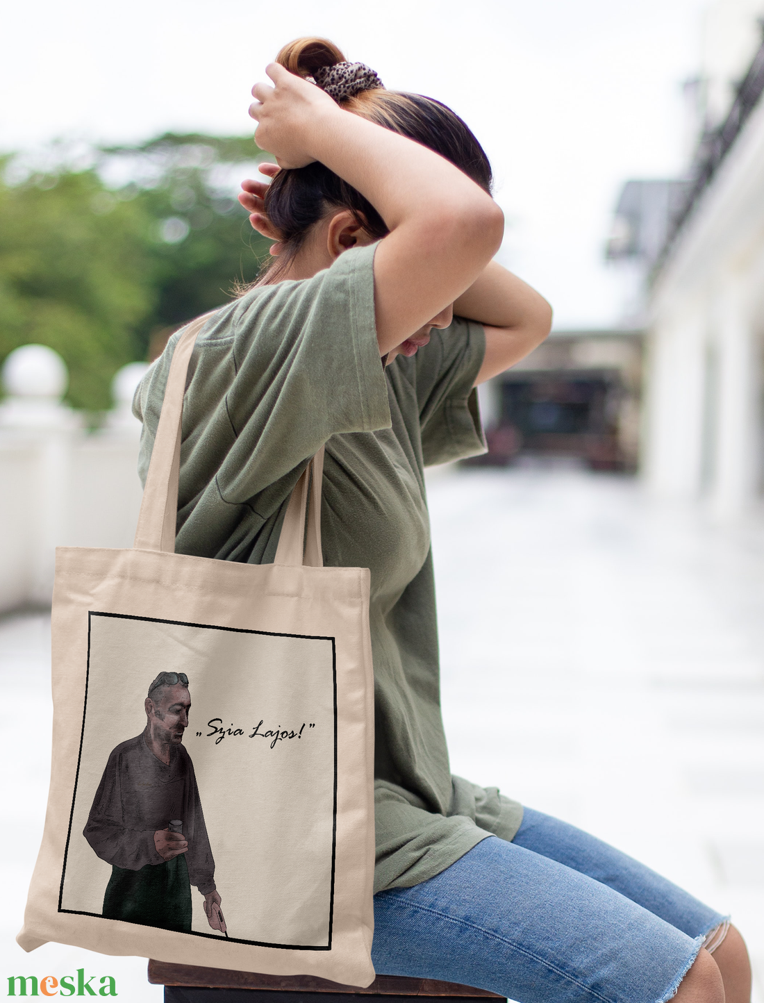 Vászontáska Szia Lajos grafikával - táska & tok - bevásárlás & shopper táska - shopper, textiltáska, szatyor - Meska.hu Vászontáska Szia Lajos grafikával - táska & tok - bevásárlás & shopper táska - shopper, textiltáska, szatyor - Meska.hu