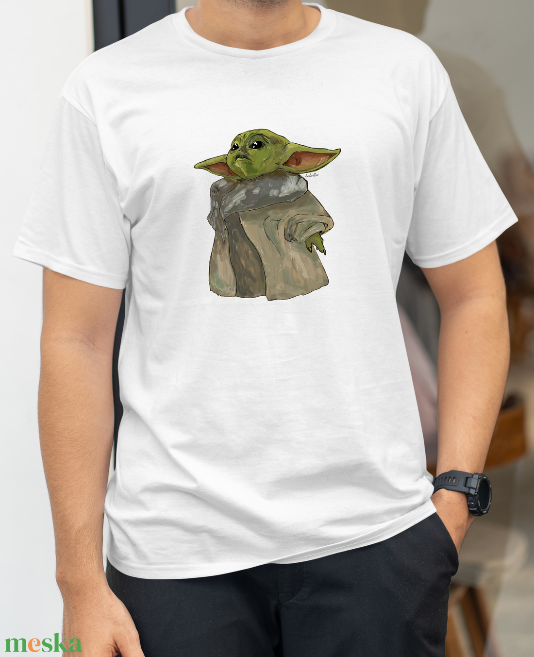 Póló Baby Yoda grafikával - ruha & divat - férfi ruha - póló - Meska.hu Póló Baby Yoda grafikával - ruha & divat - férfi ruha - póló - Meska.hu