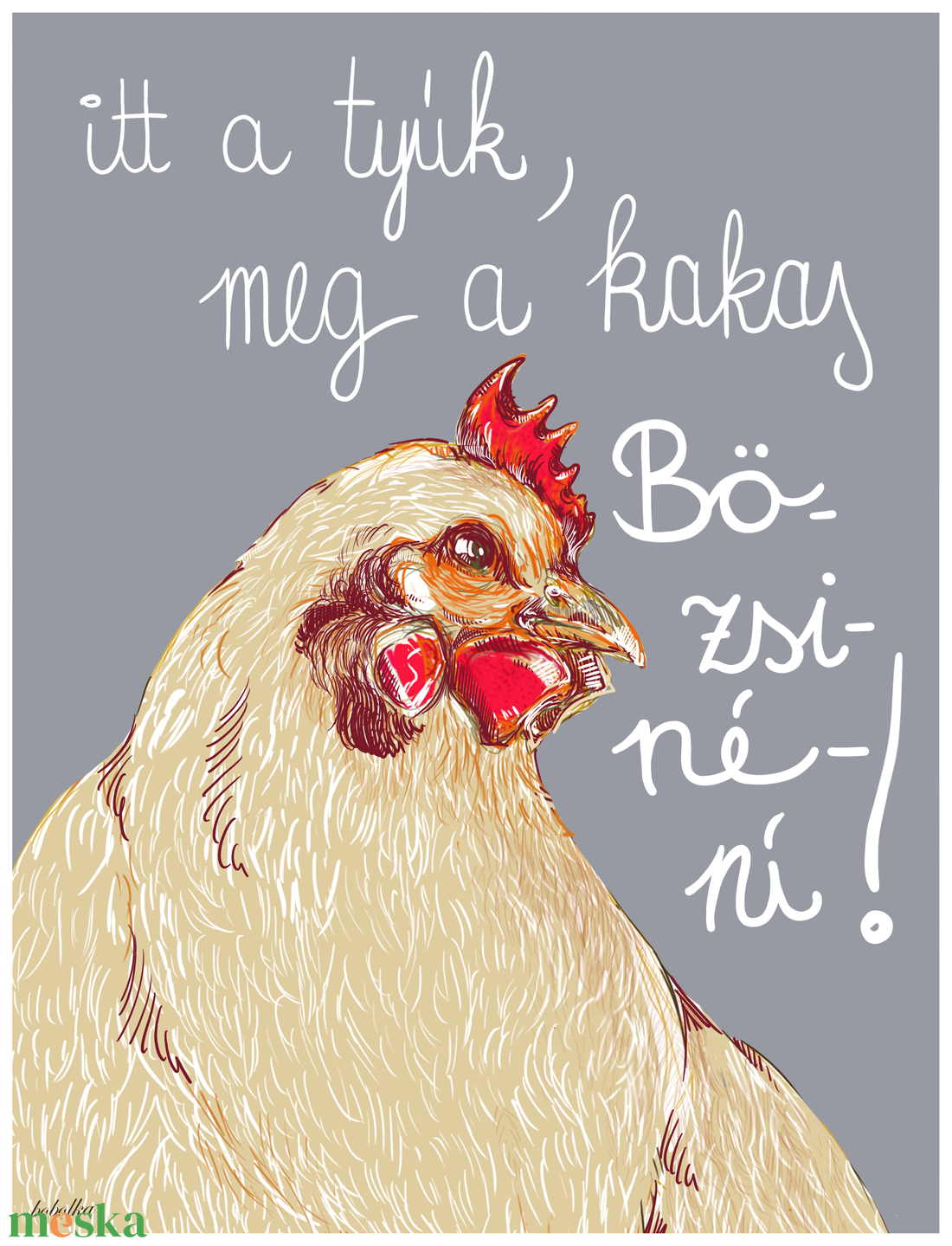 Pamut vászontáska egyedi Bözsinénis grafikával - táska & tok - bevásárlás & shopper táska - shopper, textiltáska, szatyor - Meska.hu