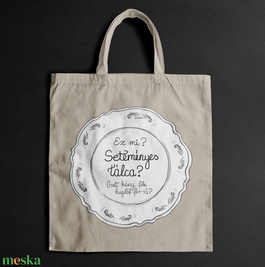 Pamut vászontáska seteményes tálca grafikával - táska & tok - bevásárlás & shopper táska - shopper, textiltáska, szatyor - Meska.hu