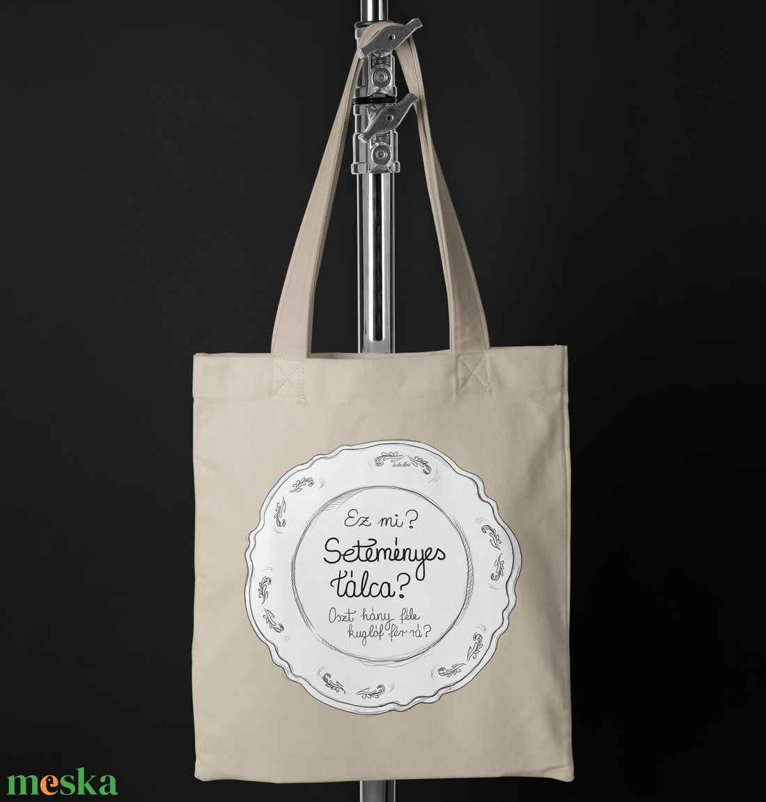 Pamut vászontáska seteményes tálca grafikával - táska & tok - bevásárlás & shopper táska - shopper, textiltáska, szatyor - Meska.hu