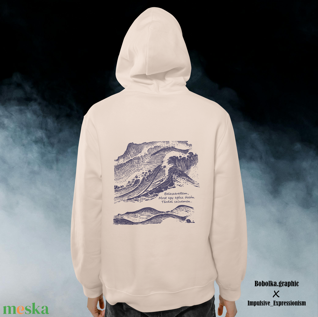 Szirén: Impulsive_expressionism X Bobolka.graphic pamut pulóver - ruha & divat - férfi ruha - férfi pulóver - Meska.hu