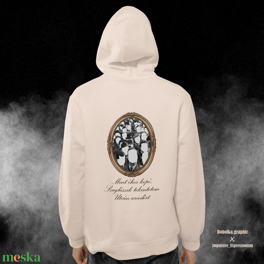 Kopó: Impulsive_expressionism X Bobolka.graphic pamut pulóver - ruha & divat - férfi ruha - férfi pulóver - Meska.hu