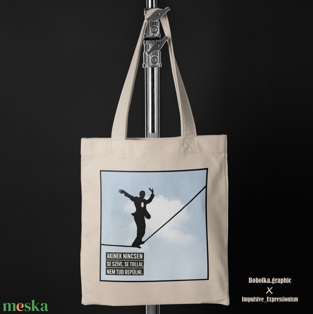 Sorsforduló: Impulsive_expressionism X Bobolka.graphic pamut vászontáska - táska & tok - bevásárlás & shopper táska - shopper, textiltáska, szatyor - Meska.hu