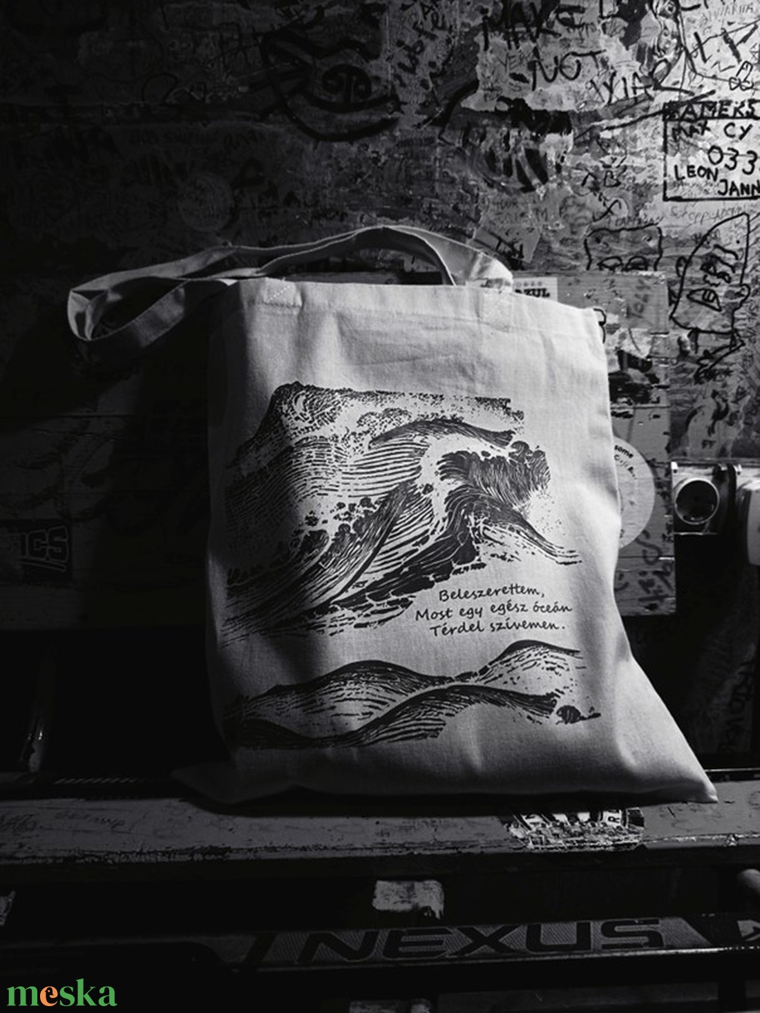 Szirén: Impulsive_expressionism X Bobolka.graphic pamut vászontáska - táska & tok - bevásárlás & shopper táska - shopper, textiltáska, szatyor - Meska.hu