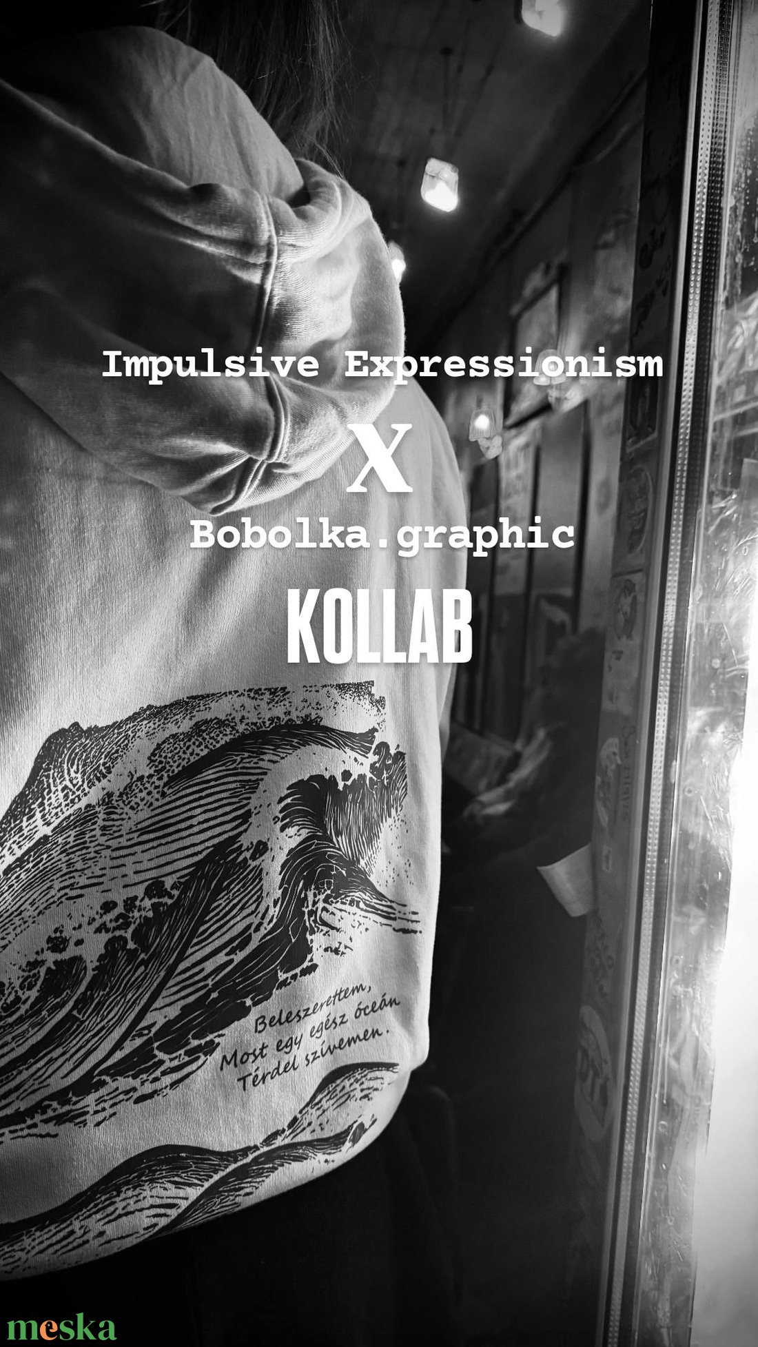 Kopó: Impulsive_expressionism X Bobolka.graphic pamut pulóver - ruha & divat - férfi ruha - férfi pulóver - Meska.hu