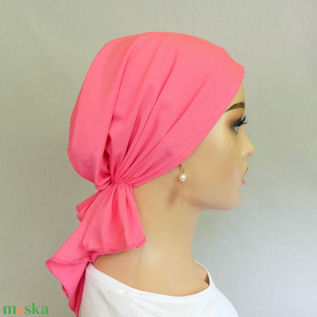 Kendő - Kemoterápiás kendő - paróka helyett - pink pamut fejkendő  - ruha & divat - sál, sapka, kendő - kendő - Meska.hu
