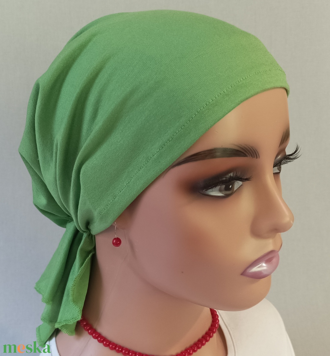 Kendő - Kemoterápiás kendő - fűzöldszínű vékony fejkedő - paróka helyett is - ruha & divat - sál, sapka, kendő - kendő - Meska.hu