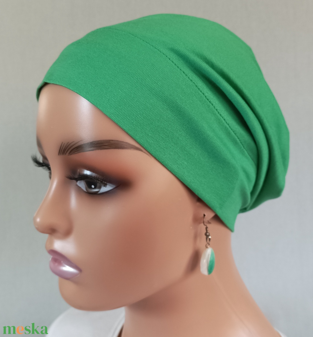 Sapka - Kemoterápiás sapka - fűzöld színű - daganatos kezelések idejére is - ruha & divat - sál, sapka, kendő - kendő - Meska.hu