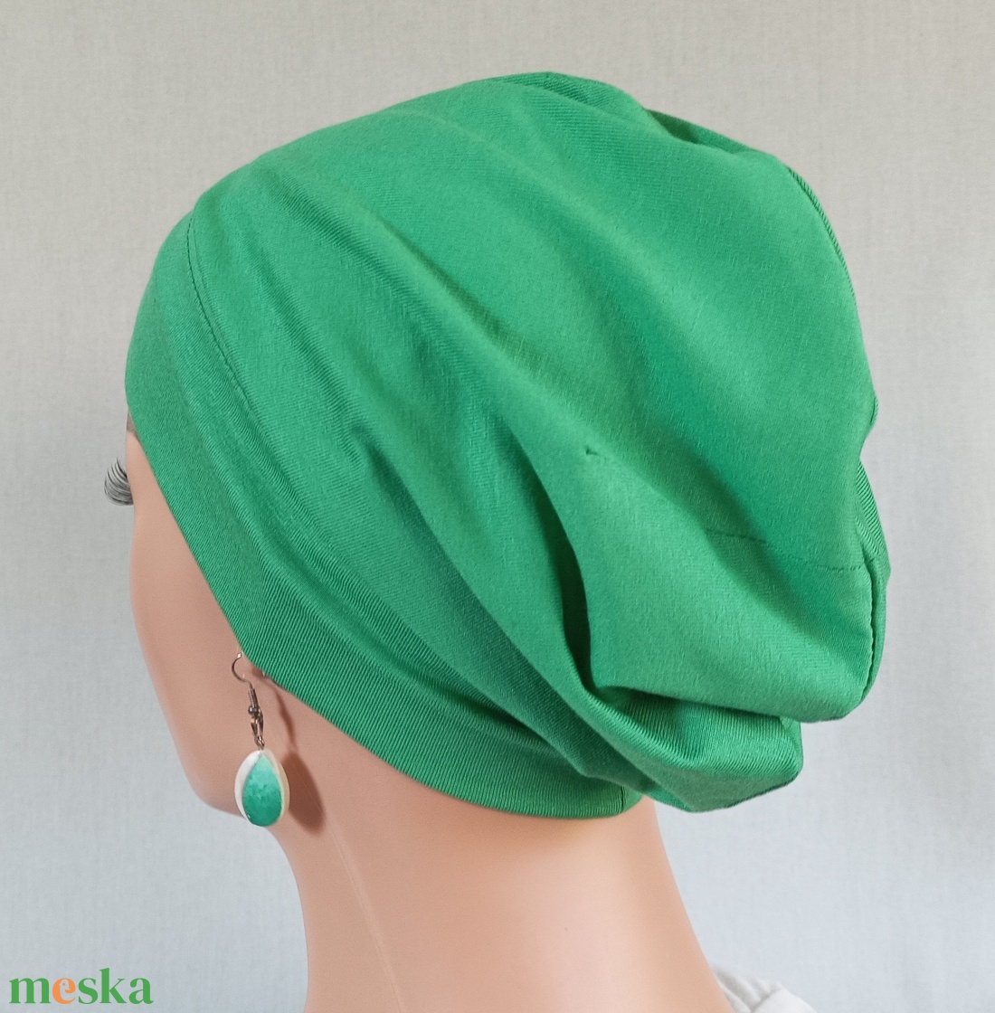 Sapka - Kemoterápiás sapka - fűzöld színű - daganatos kezelések idejére is - ruha & divat - sál, sapka, kendő - kendő - Meska.hu