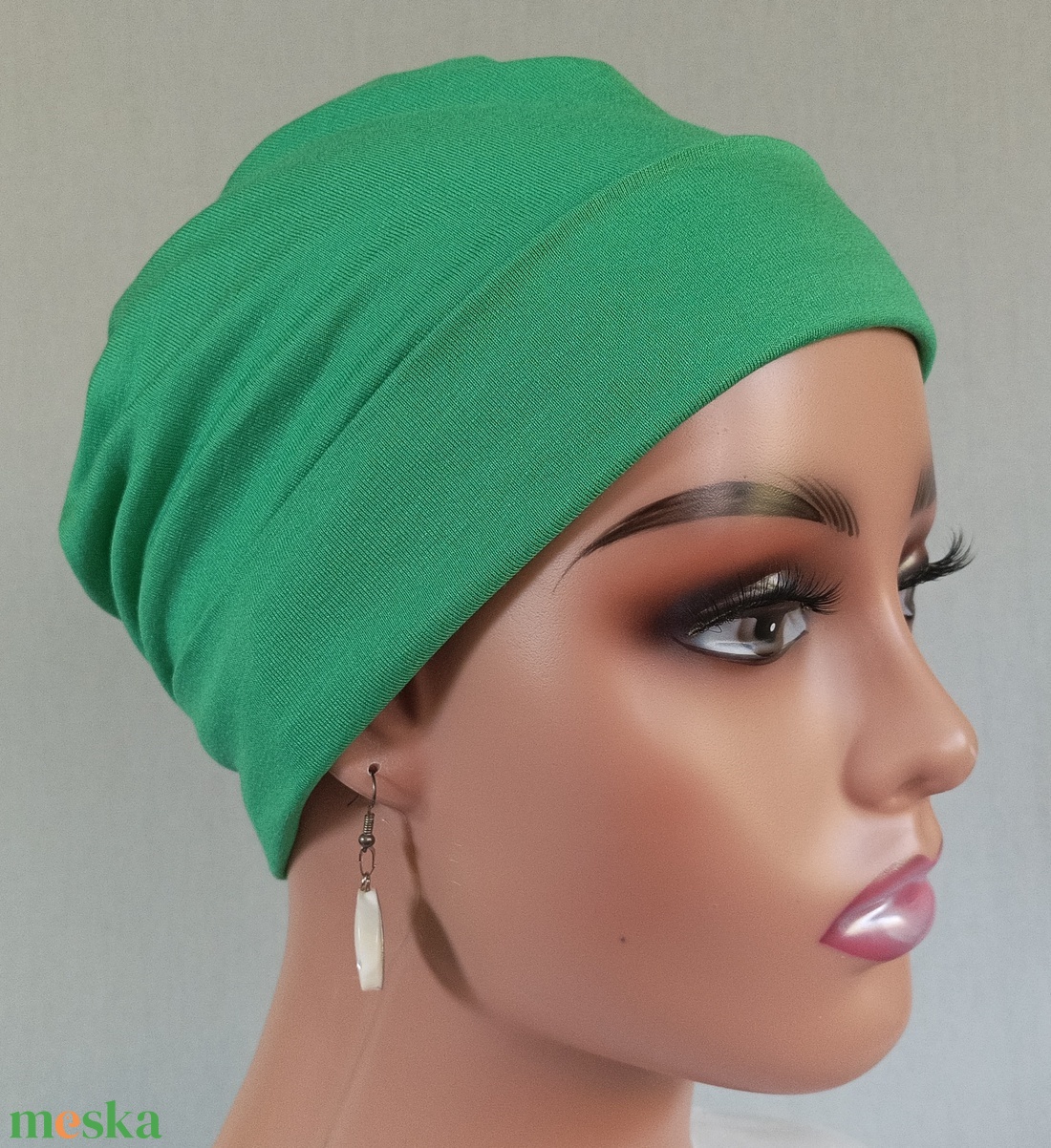 Sapka - Kemoterápiás sapka - fűzöld színű - daganatos kezelések idejére is - ruha & divat - sál, sapka, kendő - kendő - Meska.hu