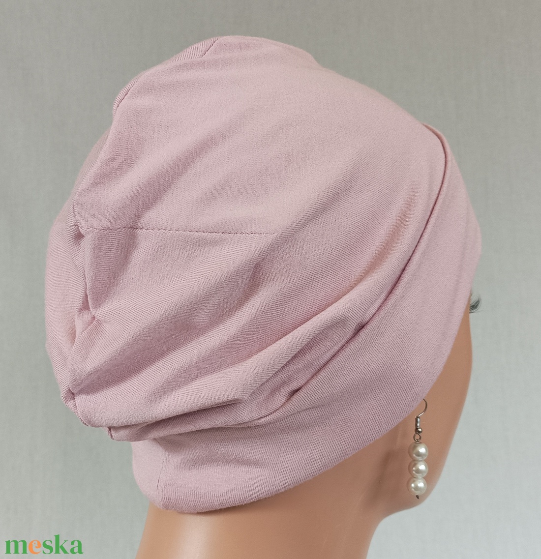 Sapka - Kemoterápiás sapka -púderrózsaszín - paróka helyett - daganatos kezelések idejére is - ruha & divat - sál, sapka, kendő - kendő - Meska.hu