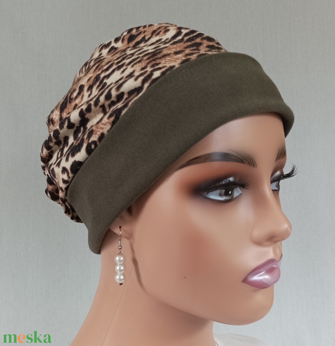 Sapka - Kemoterápiás sapka - olívazöld színű - daganatos kezelések idejére is - ruha & divat - sál, sapka, kendő - kendő - Meska.hu