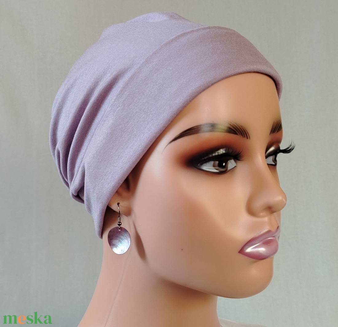 Sapka - Kemoterápiás sapka -halványlilás - paróka helyett - daganatos kezelések idejére - ruha & divat - sál, sapka, kendő - kendő - Meska.hu