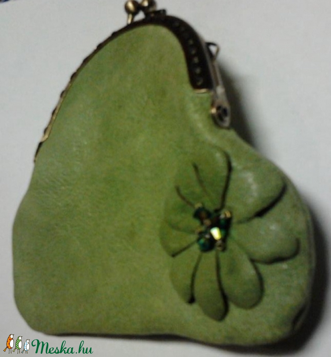 Leveli béka zöld bőr pénztárca -  - Meska.hu