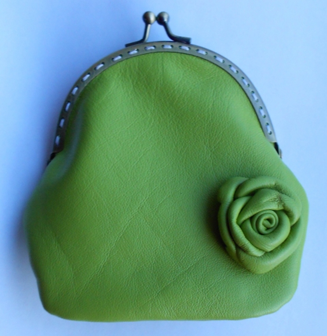 Zöld bőr péztárca -  - Meska.hu