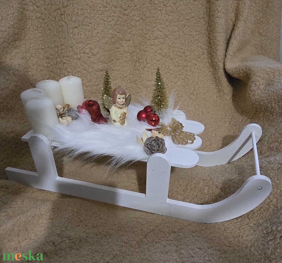 Adventi  szánkós koszorú - karácsony - adventi díszek - adventi koszorú - Meska.hu
