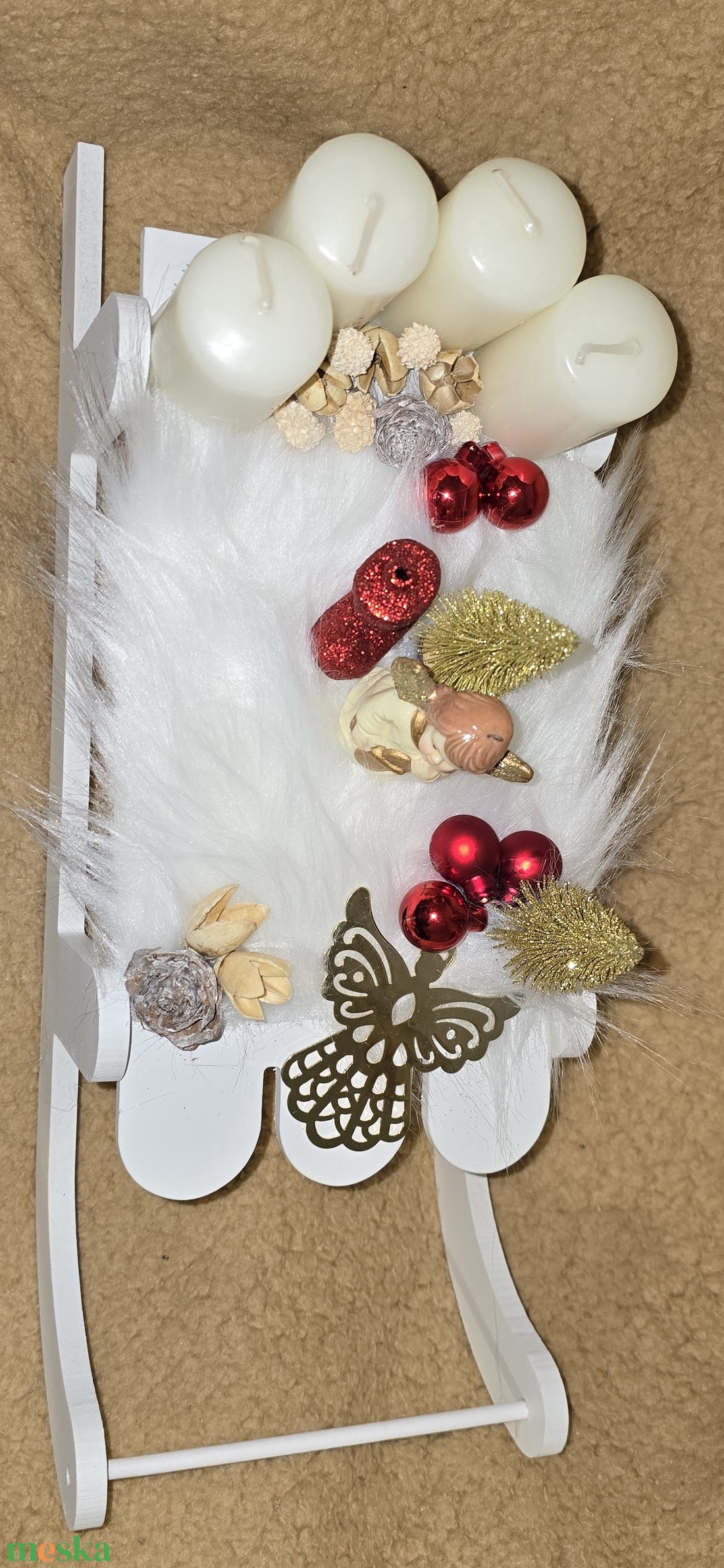 Adventi  szánkós koszorú - karácsony - adventi díszek - adventi koszorú - Meska.hu