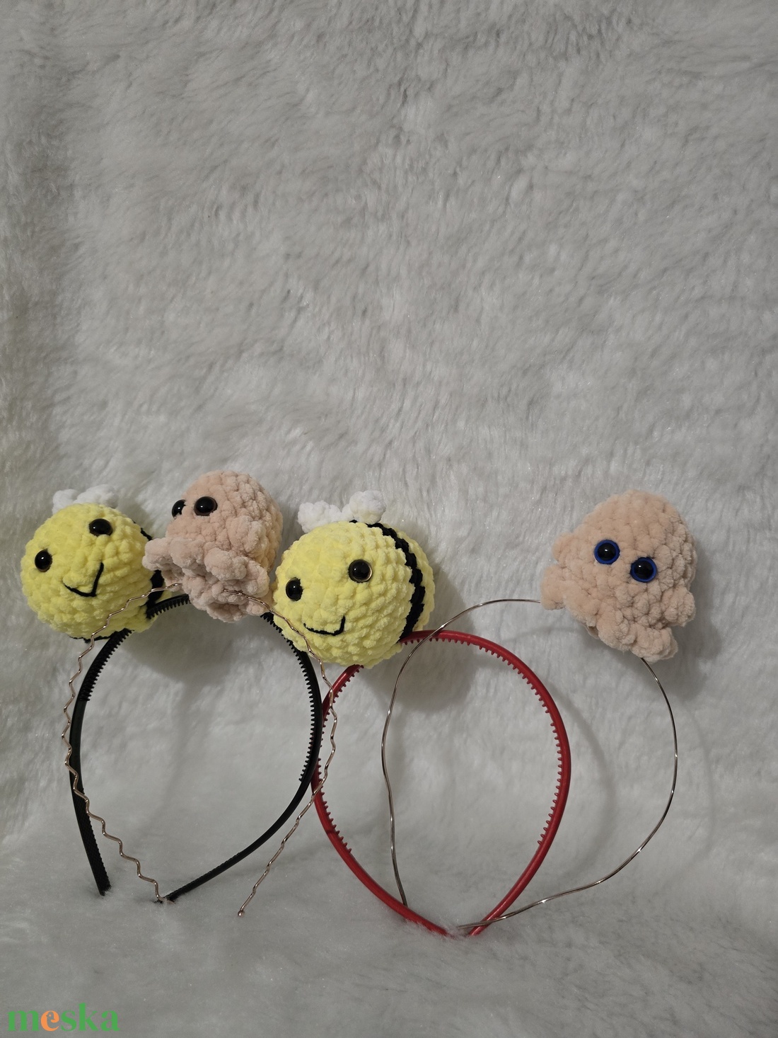 Horgolt figurás hajpánt - esküvő - hajdísz - hajpánt - Meska.hu