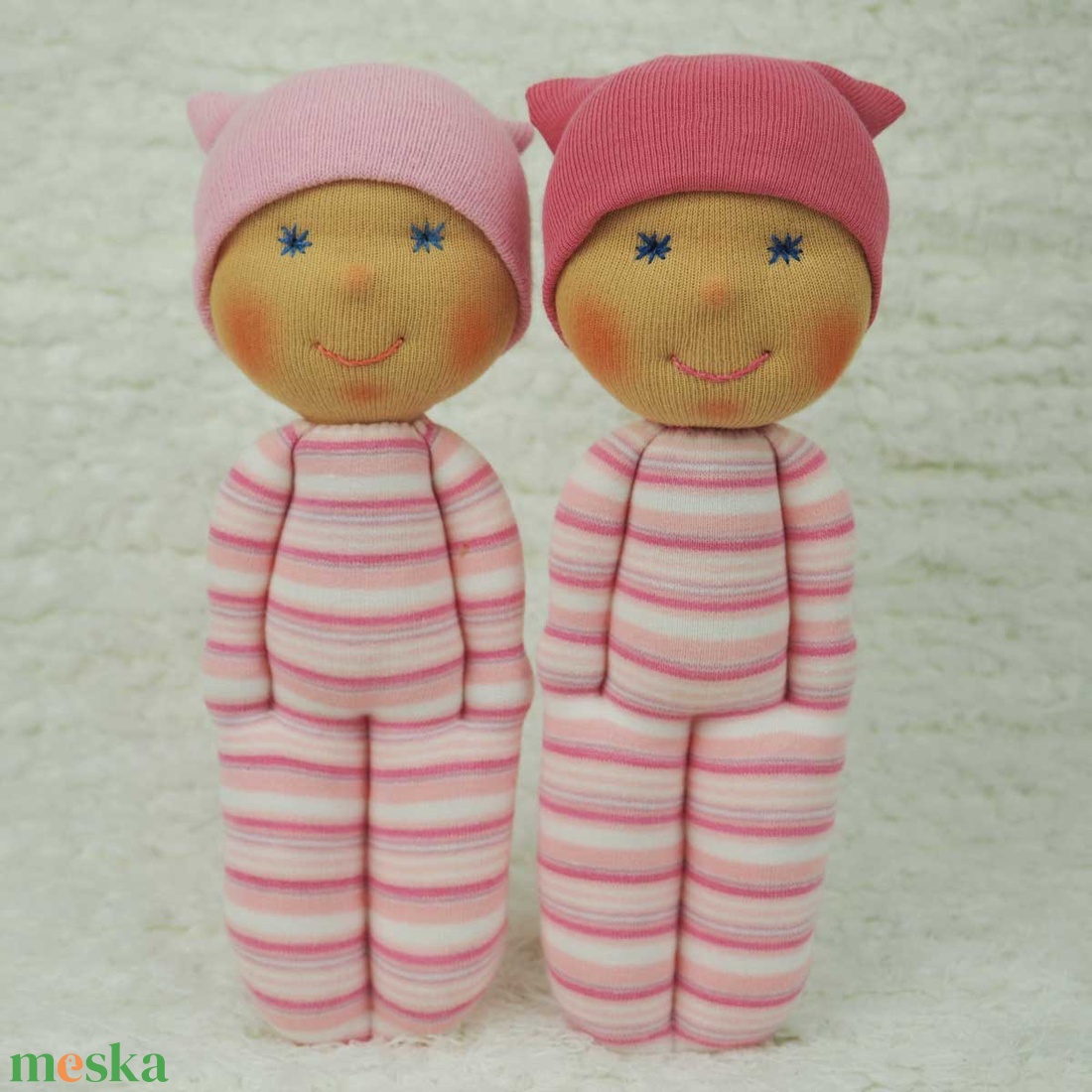Waldorf jellegű marokbaba iker kislányoknak -Puha társ a mindennapokban - játék & sport - baba & babaház - játékbaba, babakellék - Meska.hu