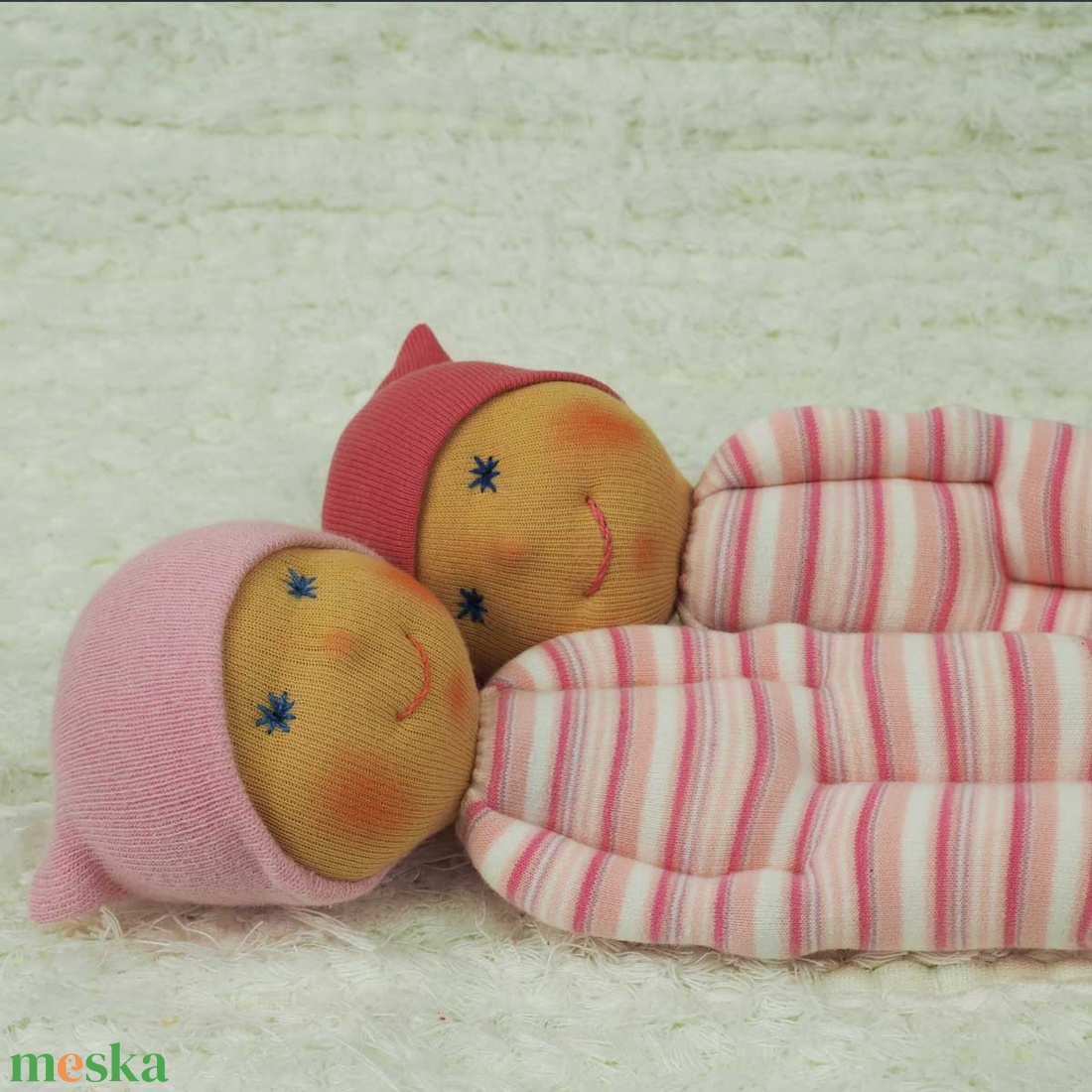 Waldorf jellegű marokbaba iker kislányoknak -Puha társ a mindennapokban - játék & sport - baba & babaház - játékbaba, babakellék - Meska.hu