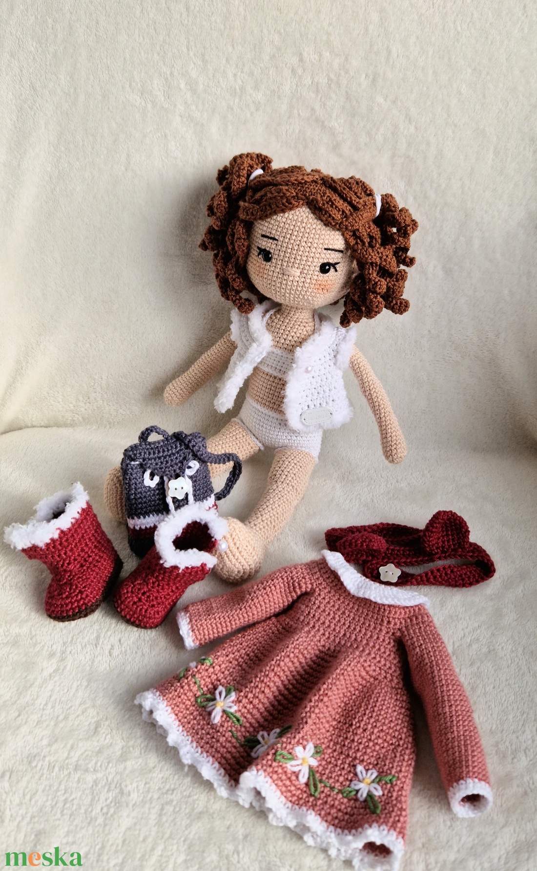 Amigurumi  horgolt  Leony baba - játék & sport - baba & babaház - öltöztethető baba - Meska.hu