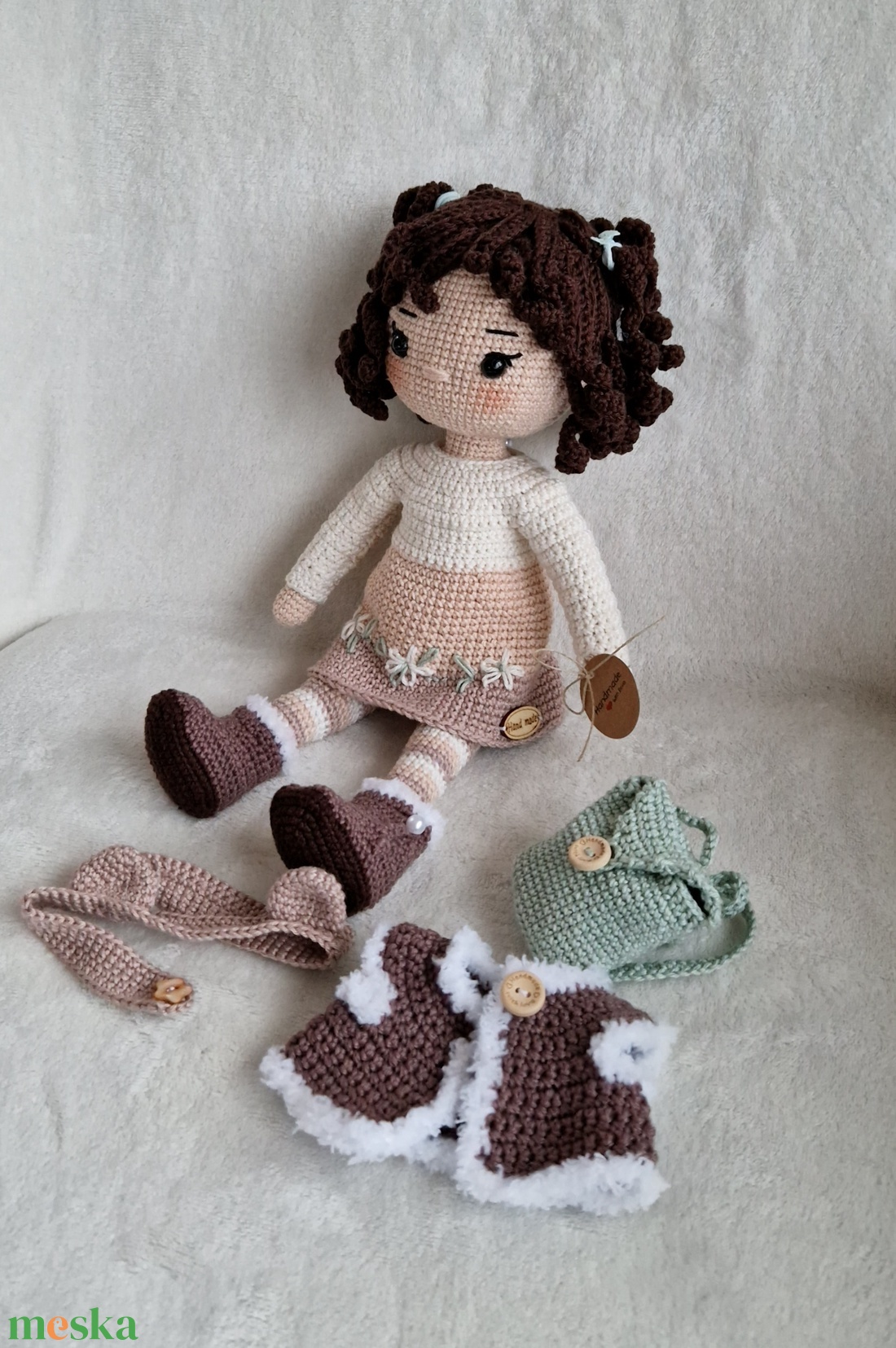 Amigurumi horgolt Anna baba - játék & sport - baba & babaház - öltöztethető baba - Meska.hu