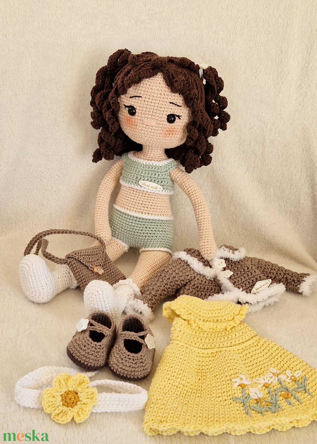 Amigurumi horgolt Réka baba - játék & sport - baba & babaház - öltöztethető baba - Meska.hu