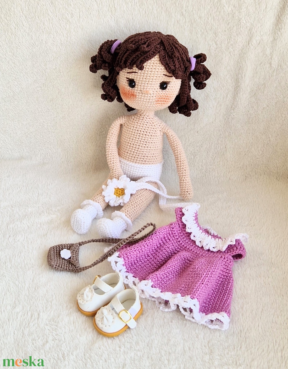 Amigurumi horgolt Shelby baba - játék & sport - baba & babaház - öltöztethető baba - Meska.hu