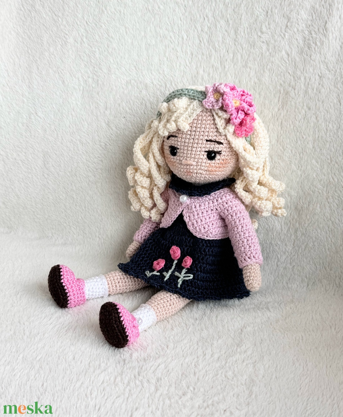 Amigurumi Lia baba - játék & sport - baba & babaház - öltöztethető baba - Meska.hu