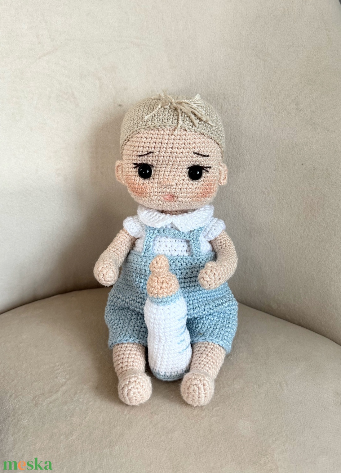 Amigurumi újszülött Pityuka - játék & sport - baba & babaház - öltöztethető baba - Meska.hu