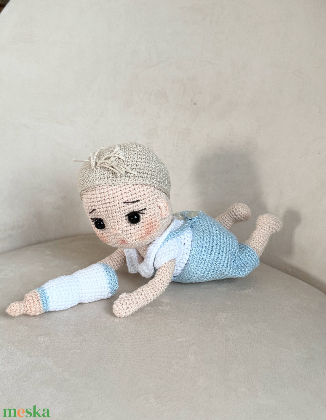 Amigurumi újszülött Pityuka - játék & sport - baba & babaház - öltöztethető baba - Meska.hu