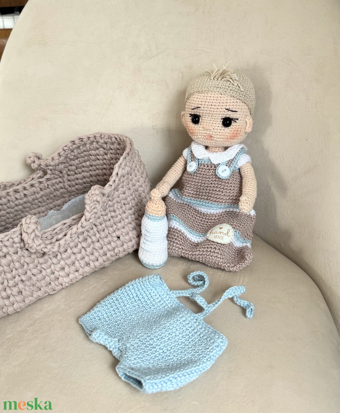 Amigurumi újszülött Pityuka - játék & sport - baba & babaház - öltöztethető baba - Meska.hu