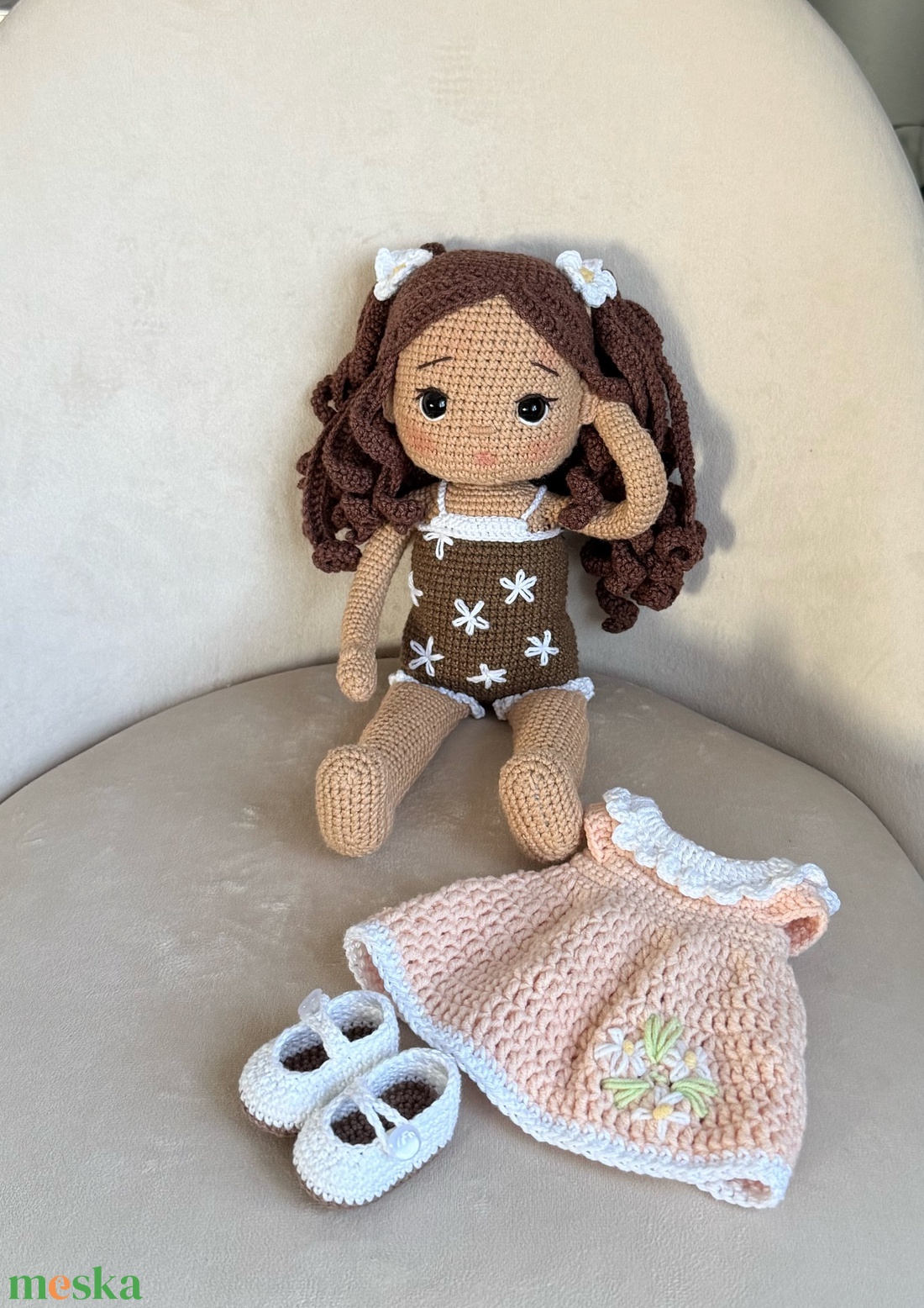 Amigurumi Léna baba - játék & sport - baba & babaház - öltöztethető baba - Meska.hu