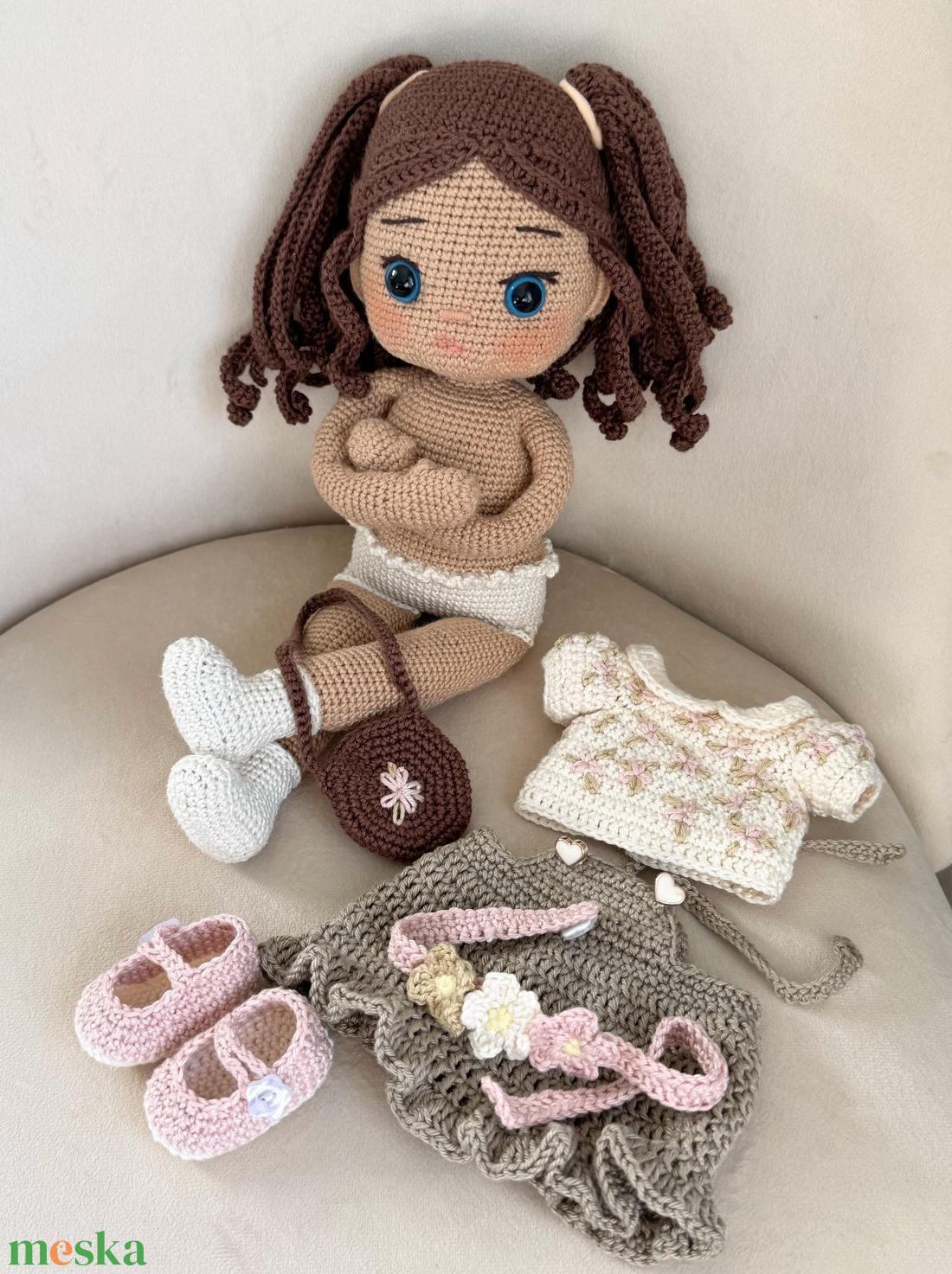 Amigurumi Zsófia baba - játék & sport - baba & babaház - öltöztethető baba - Meska.hu