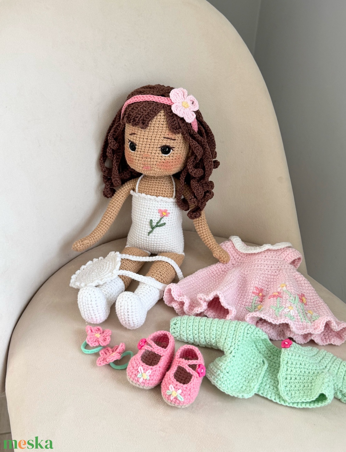 Amigurumi Hanna baba - játék & sport - baba & babaház - öltöztethető baba - Meska.hu