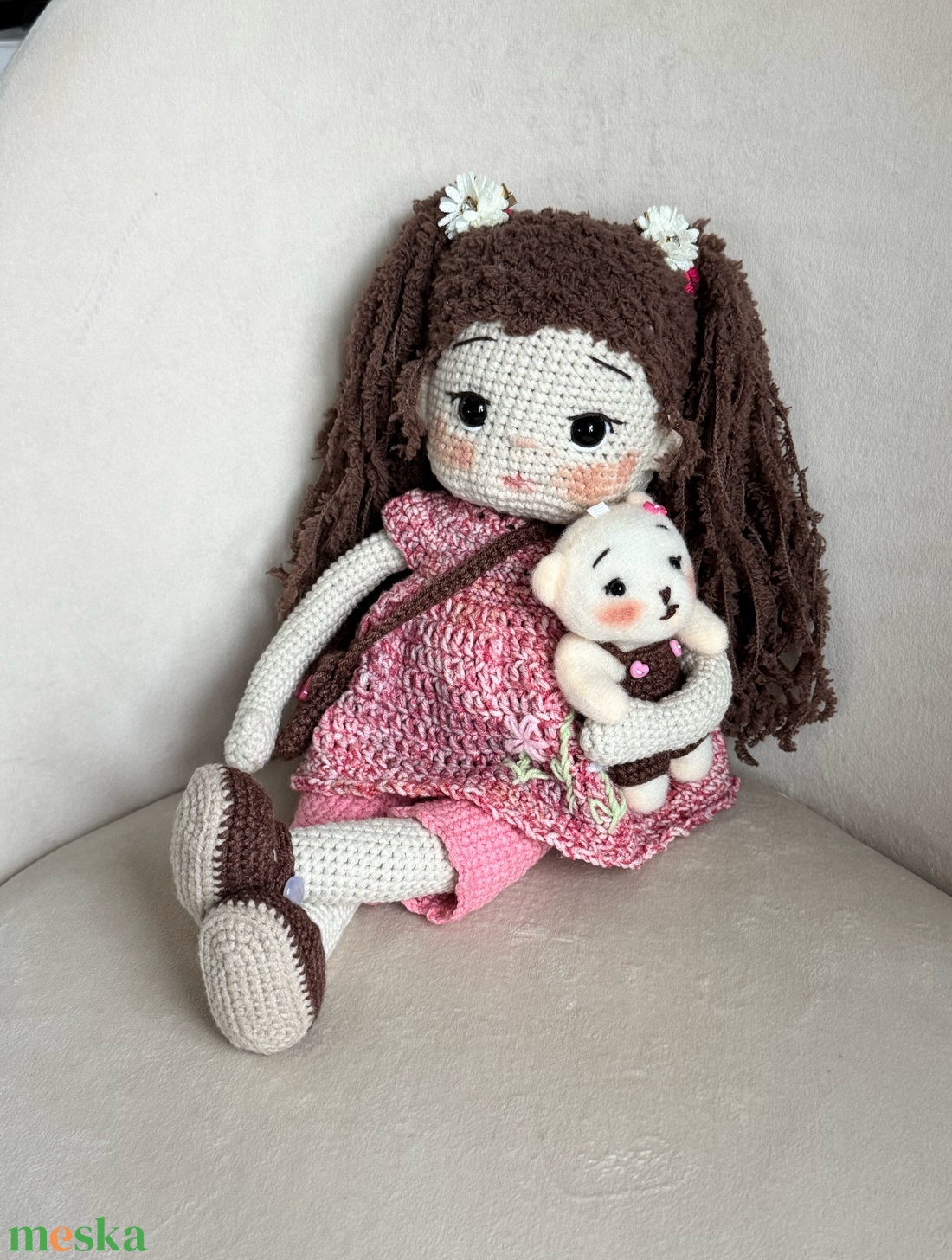 Amigurumi Lujzi baba - játék & sport - baba & babaház - öltöztethető baba - Meska.hu