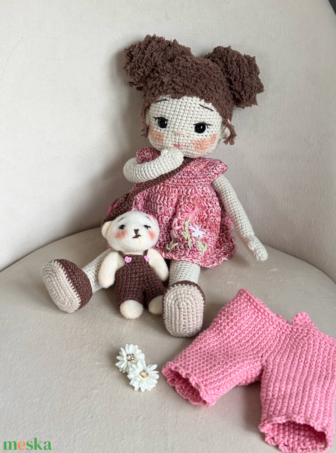 Amigurumi Lujzi baba - játék & sport - baba & babaház - öltöztethető baba - Meska.hu