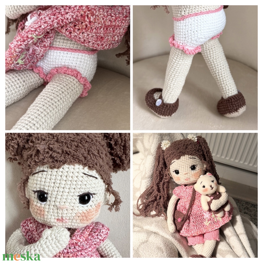 Amigurumi Lujzi baba - játék & sport - baba & babaház - öltöztethető baba - Meska.hu