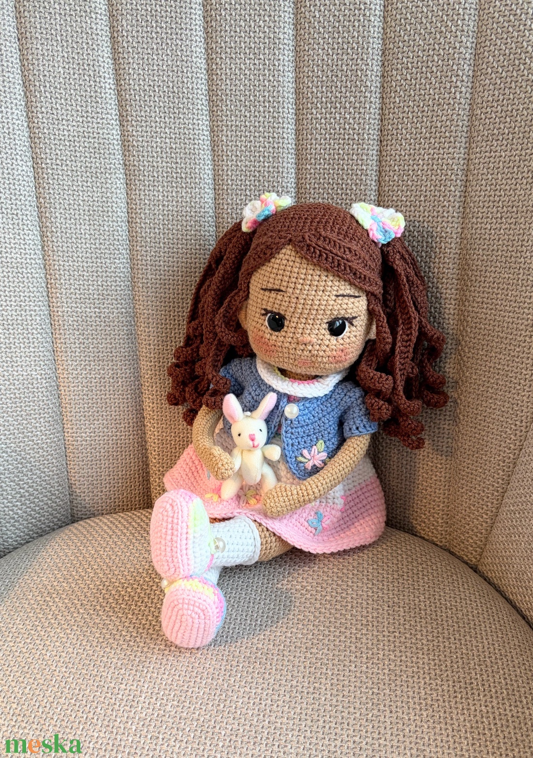 Amigurumi Roze baba - játék & sport - baba & babaház - öltöztethető baba - Meska.hu