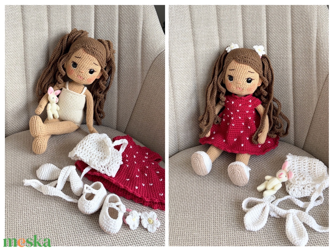 Amigurumi Leona baba - játék & sport - baba & babaház - öltöztethető baba - Meska.hu