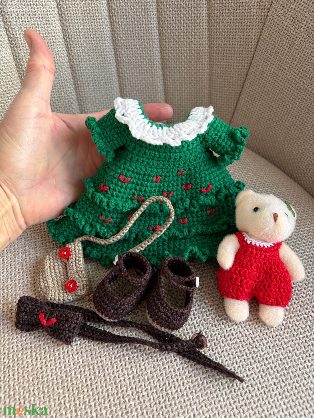 Amigurumi baba ruha szett - játék & sport - baba & babaház - öltöztethető baba - Meska.hu