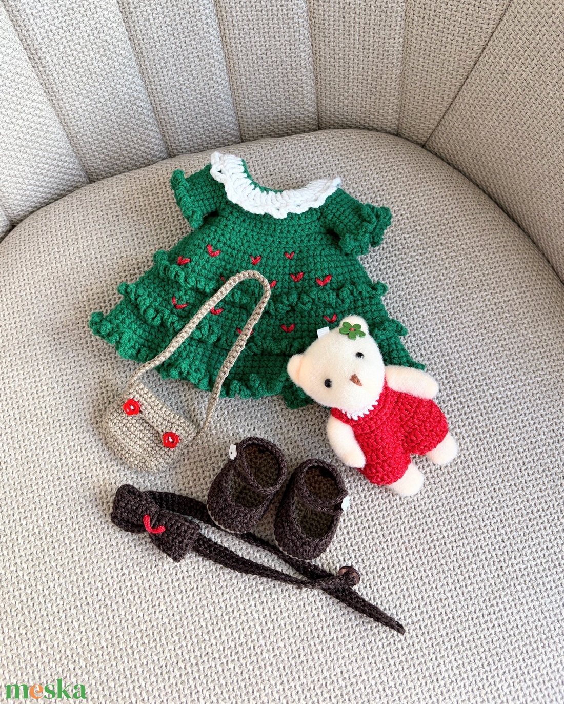 Amigurumi baba ruha szett - játék & sport - baba & babaház - öltöztethető baba - Meska.hu