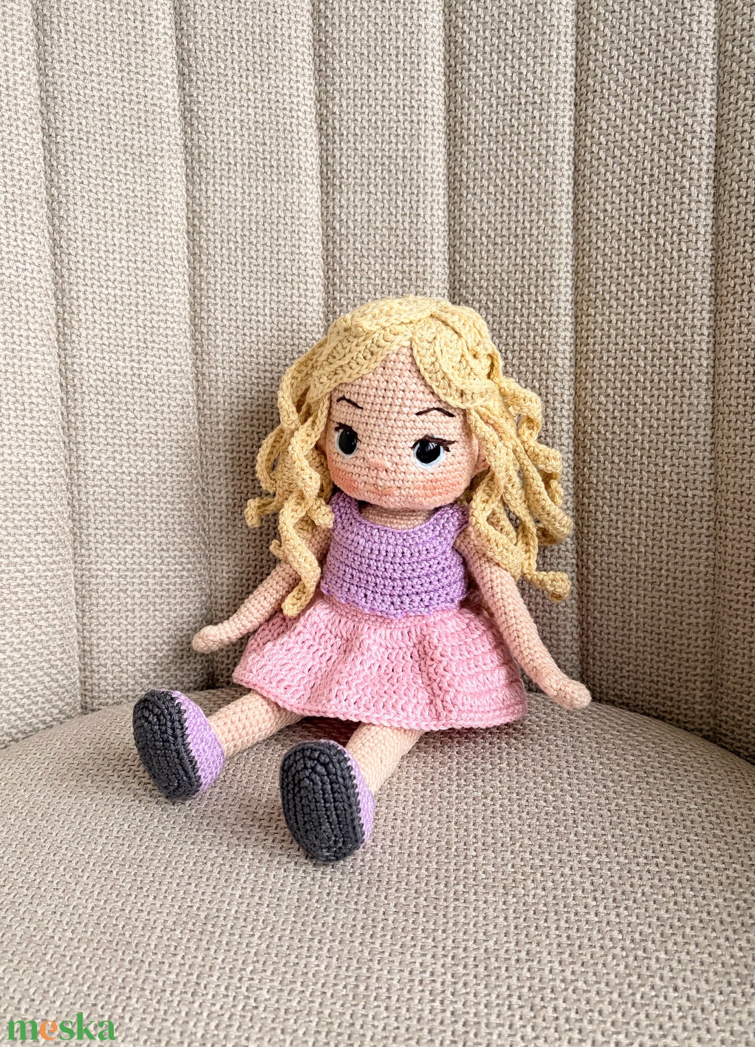 Amigurumi Bíborka baba - játék & sport - baba & babaház - öltöztethető baba - Meska.hu