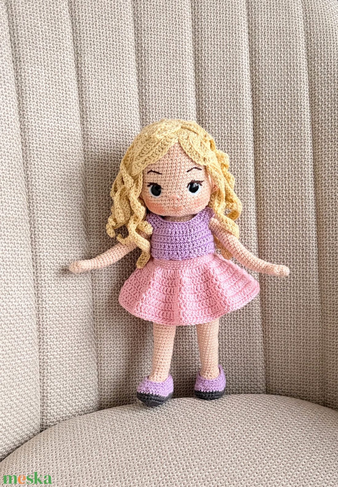 Amigurumi Bíborka baba - játék & sport - baba & babaház - öltöztethető baba - Meska.hu