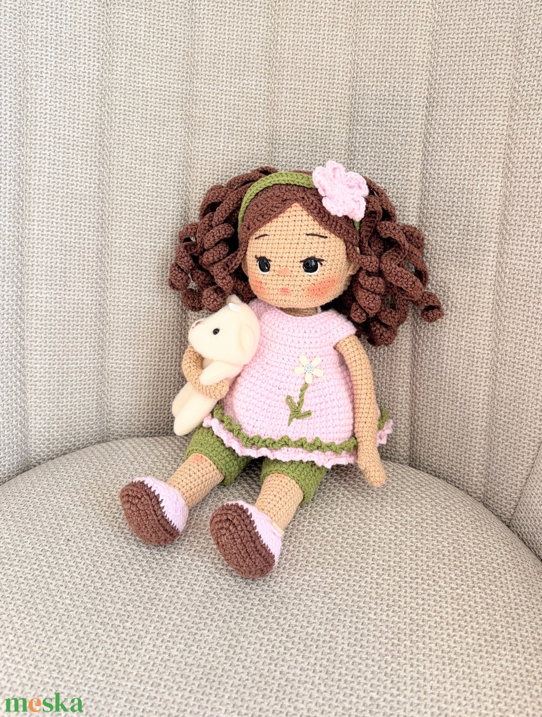 Amigurumi Dóra baba - játék & sport - baba & babaház - öltöztethető baba - Meska.hu