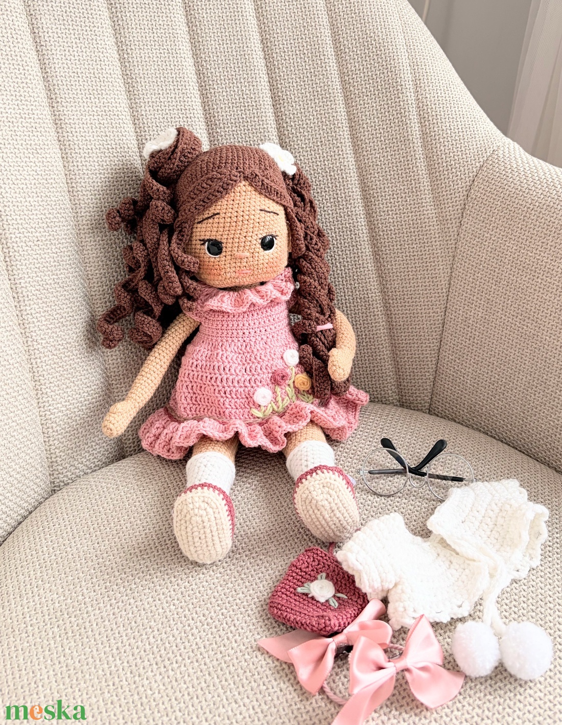 Amigurumi Melina baba - játék & sport - baba & babaház - öltöztethető baba - Meska.hu