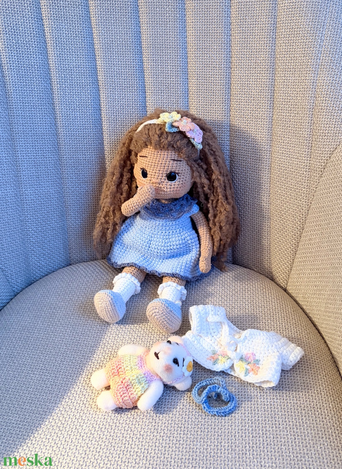 Amigurumi Helga baba - játék & sport - baba & babaház - öltöztethető baba - Meska.hu